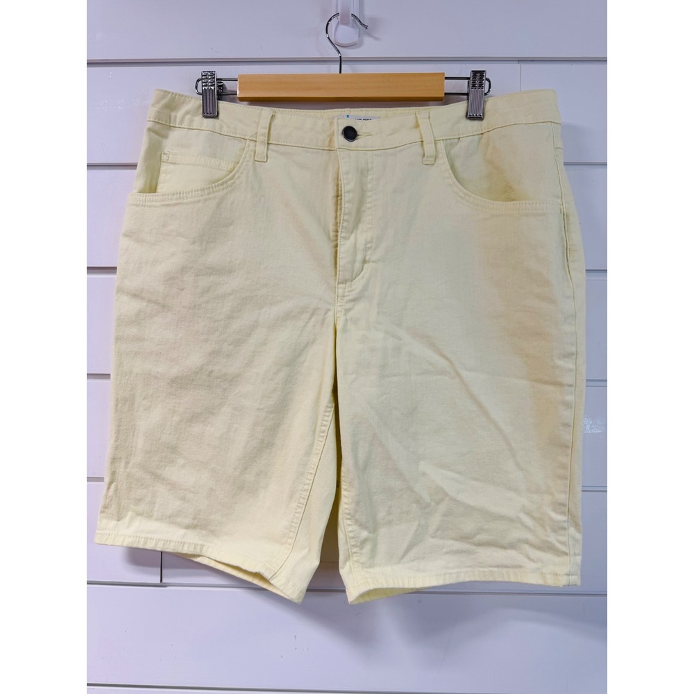Riders by Lee Womens Mid Rise Bermuda Shorts Yellow Denim Size 16M 14625S2